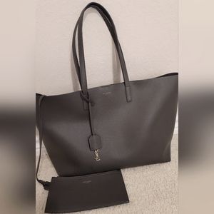 ✨️AUTHENTIC✨️ SHOPPING SAINT LAURENT LEATHER TOTE